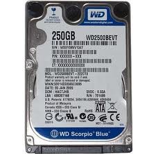 250GB, WD Scorpio Blue